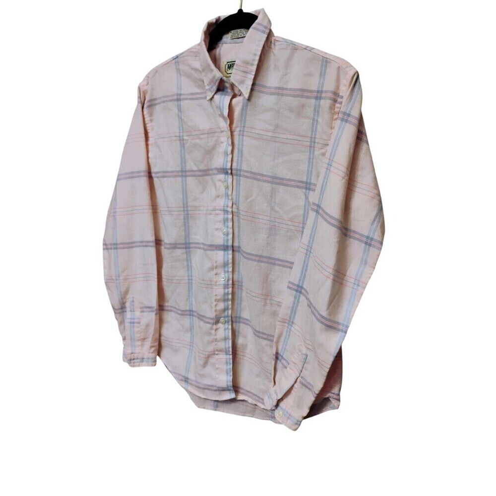 Vintage 70's American Eagle‎ Button Up Woman's 14 Pink Plaid Preppy Barbiecore